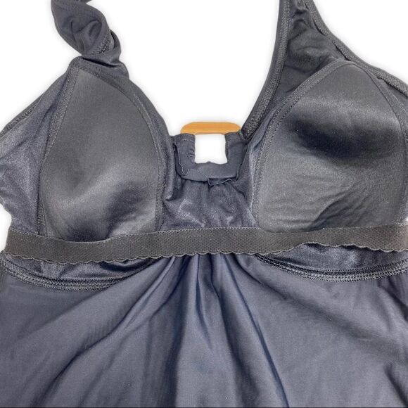Lands End Black Halter Tankini Top size 6L - Picture 3 of 5